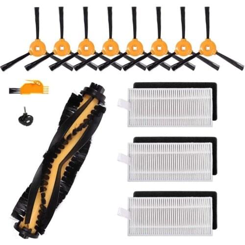 17Pcs Side Brush Caster Filter for ECOVACS DEEBOT 600 601 605 710 N79 N79S Vacuum Cleaner Spare Accessories