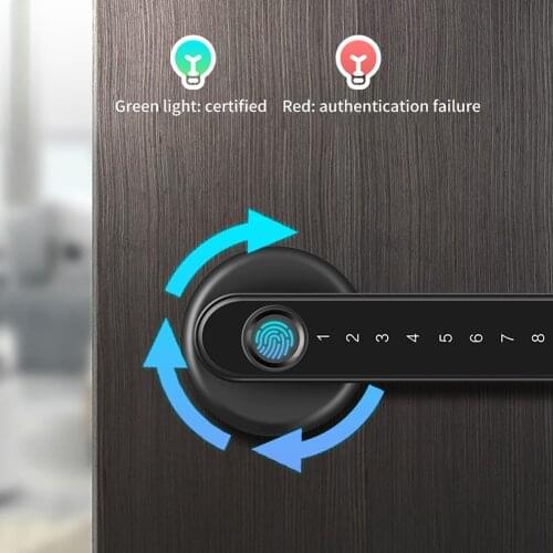 Fingerprint Door Lock Smart Keyless Entry Biometric Keypad Password Lever Handle Lock Electronic Door Lock for iOS/Android