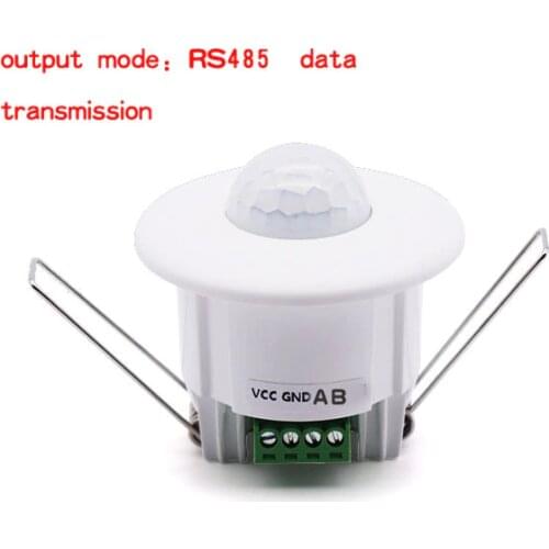 Electric Unit DC9V-24V 360 Degree Mini Recessed PIR Ceiling Occupancy Motion Sensor Detector output mode RS485 data transmission