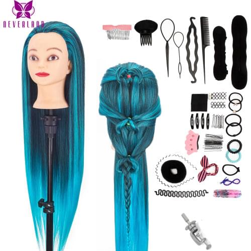 NEVERLAND 28 Inch Practice head Long Thick Hair Hairdressing Doll Mannequin Head for Hairstyles Braiding Dummy Training Head