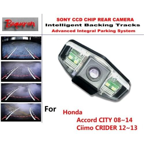 For Honda Accord CITY 08~14 Ciimo CRIDER 2013 CCD Car Backup Parking Camera Intelligent Tracks Dynamic Guidance Rear View Camera