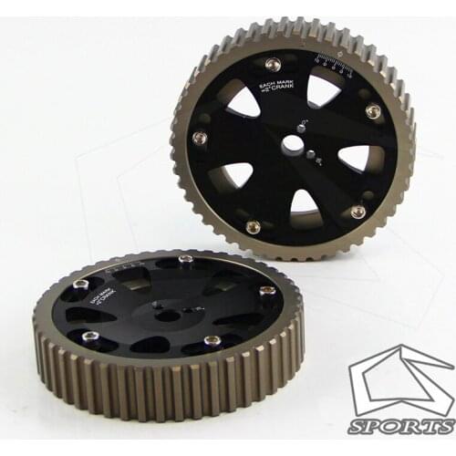 2Pcs Cam Gear Pulley Kit Fit For Mitsubishi Lancer EVO 1-9 ECLIPSE DSM 4G63 Black