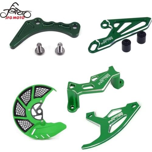Motorcycle Front Rear Disc Rotor Cover Engine Case Caliper Guard Protector Sprocket Cover For KAWASAKI KX450F KX 450F 2006-2015