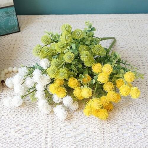 Small Handful of 7 Cattail Hair Fruit Dandelion Ball Artificial Flower Artificial Bouquet Wedding Hotel Indoor Home Decoration