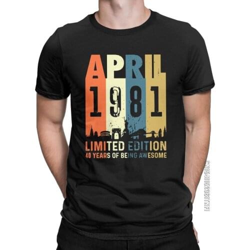Men Vintage 1981 40th Anniversary T Shirt Cotton Clothing Funny Classic Short Sleeve O Neck Tees New Arrival T-Shirts