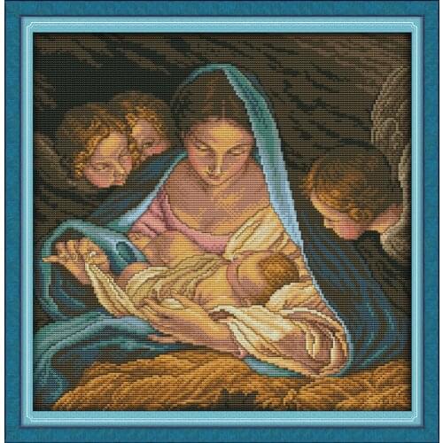 Madonna and Children People Set Cross stitch kits Counted 11CT Printed Embroidery DIY Handmade Needlework Home Decor Ricamo