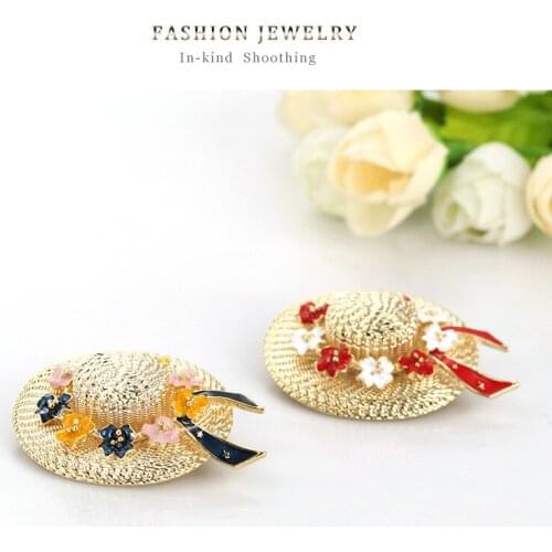 New fashion trend hot style personality creative alloy drip oil hat corsage Ladies accessories