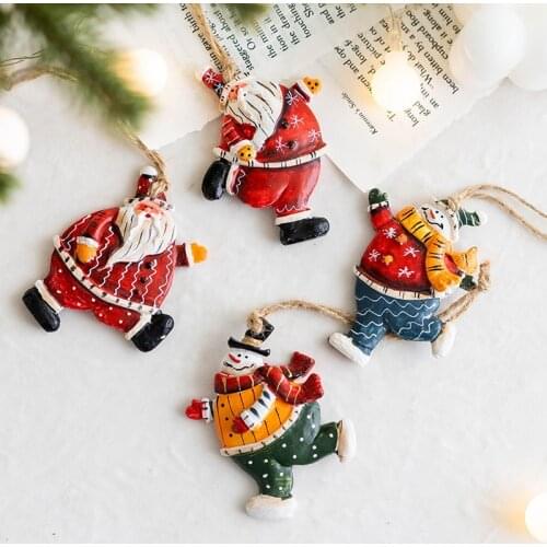 New Year 2022 Christmas Resin Pendant Xmas Tree Decoration Home Decoration DIY Kids Toys Gifts Navidad 2021 Christmas Ornaments