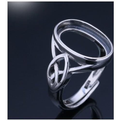 10*15.6mm 925 STERLING SILVER men women Semi Mount Bases Blanks base blank Pad ring Setting wedding jewelry findings diy A2989