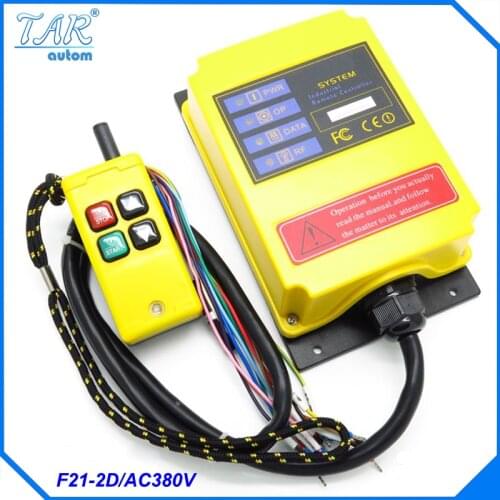 Industrial Radio Wireless Remote Control 4 Buttons channels one step F21-2D 380V ACfor Hoist Crane 1 Transmitter and 1 Receiver