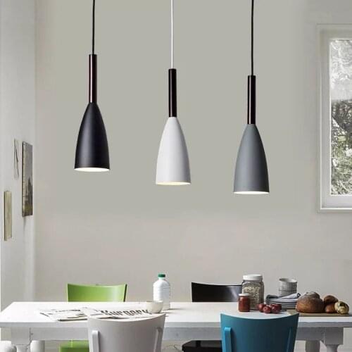 Simple led Pendant Lights AC220V E27 Base Modern led Restaurant Pendant Lamps Iron Hand Lighting dining-room bar Decor Lighting