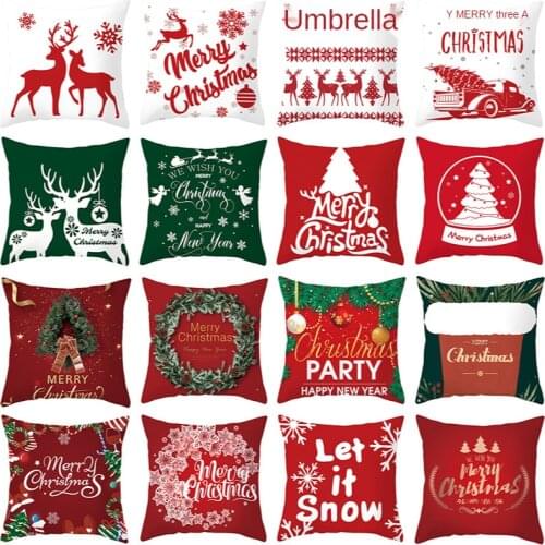 Merry Christmas Pillow Cover Santa Moose Moose Christmas Decoration For Home Christmas Ornaments New Year