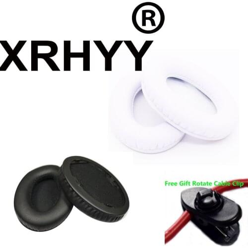 XRHYY Black Replacement Earpad Ear Cushion For Monster Beats by Dr. Dre Studio Headphones - Old Version + Free Rotate Cable Clip
