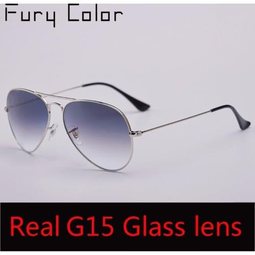 TOP Quality G15 Glass Lens women men Sunglasses uv400 aviation brand classic mirror male oculos vintage banned man sun Glasses
