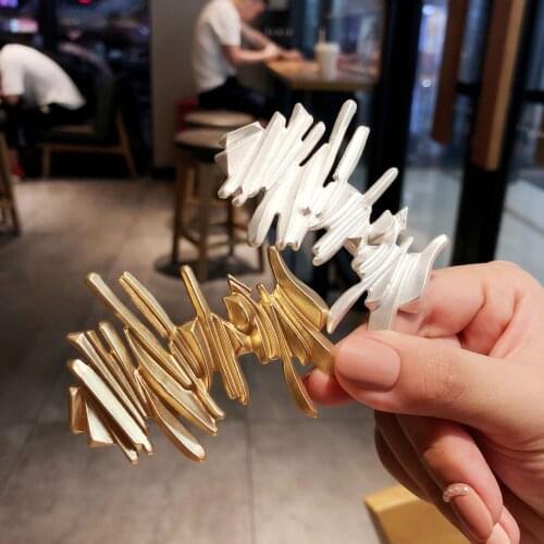 Temperament Mirror Geometric Hair Clip Multilayer Irregular Exaggerated Alloy Hair Clip Women Wedding Bridal Headress Accessoriy