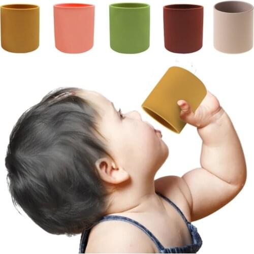 Thickened Anti-scalding Baby Learning Feeding Cups Soft Silicone Drop Resistant for Toddlers and Children Drinking Cup