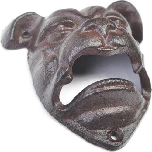 Vintage Dog Head Shaped Cast Iron Metal Wall Mounted Beer Bottle Opener Kitchen Bar Barware Tools LX9194