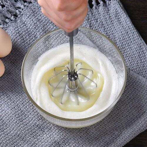 Stainless Steel Rotating Egg Beater Household Kitchen Manual Pressing Egg Semi Automatic Mixer Egg Cream Baking Kitchen Tools
