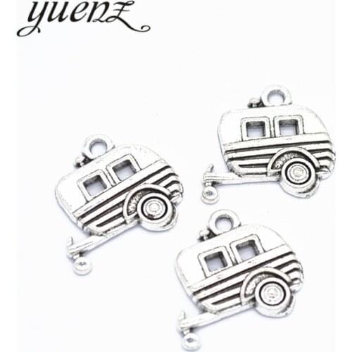 YuenZ 15pcs Antique silver plated RV Charms Pendant Fit Jewelry Making DIY Jewelry Findings 18*17mm J322