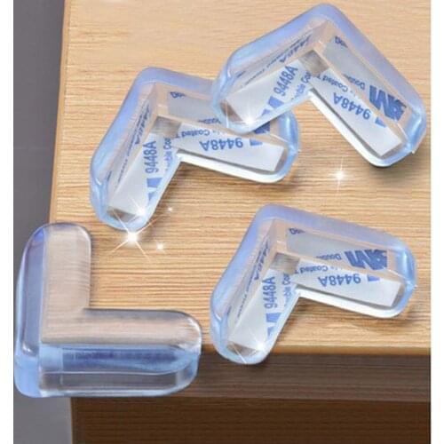 4pcs Soft PVC Resin Protector Children Baby Safety Table Corner Edge Protection Cover Anticollision Edge protector Corner Guards