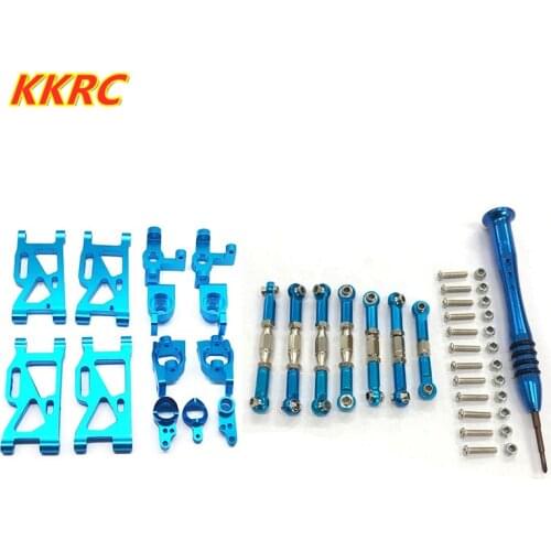 1set Wltoys 144001 Upgrade Parts Metal Steering Swing Arm Base C Rear Hub Seat Servo Pull Rod for WLtoys 1:14 RC Car 144001