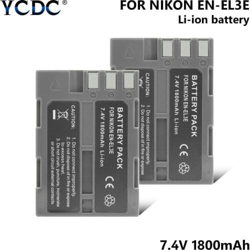 2Pcs 1800mAh EN-EL3e EN EL3e EL3a Digital Camera Battery for Nikon D50 D70 D70S D80 D90 D100 D200 D300 D300S D700 D900 ENEL3e