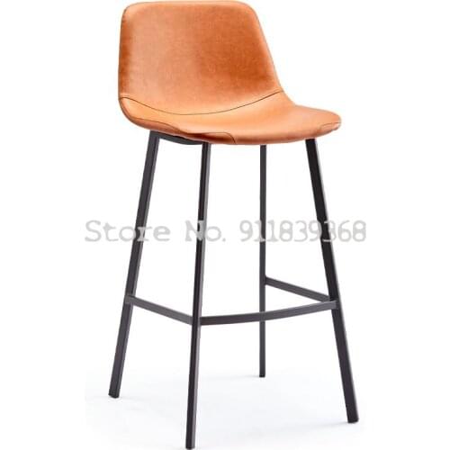Nordic Bar Chair Modern Simple Retro Back Bar Stool Industrial Style Light Luxury Bar Chair High Footed Stool Household