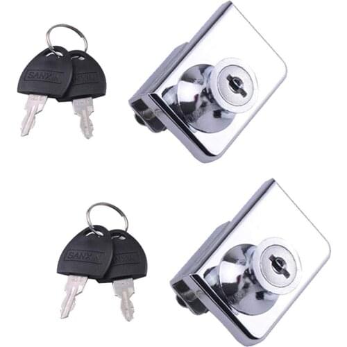 Class Cabinet Display Case Door Lock Zinc Alloy Single Double Glass Mobile Showcase Cabinet Sliding Door Locks