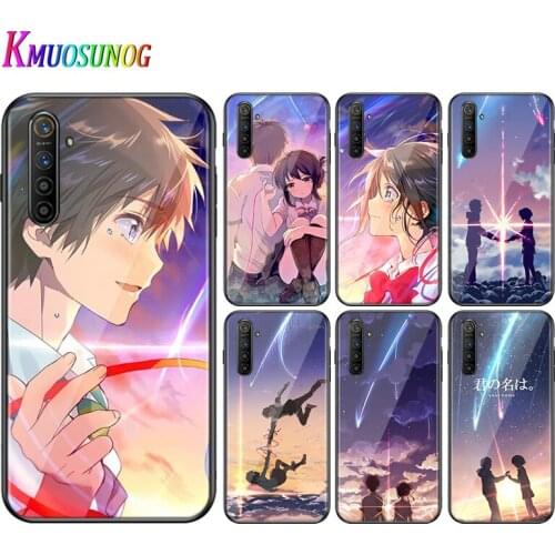For OPPO A5 A9 2020 F7 Phone Cover Shell Anime Your Name for OPPO Reno 2 Z 2Z 2F 3 4 Pro 5G Bright Black Phone Case