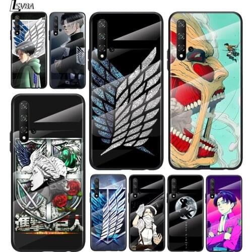 Anime Attack On Titan For Honor 30 20 10 9X 8X Pro Plus Lite Tempered Glass Hot New Shell Luxury Cover Phone Case