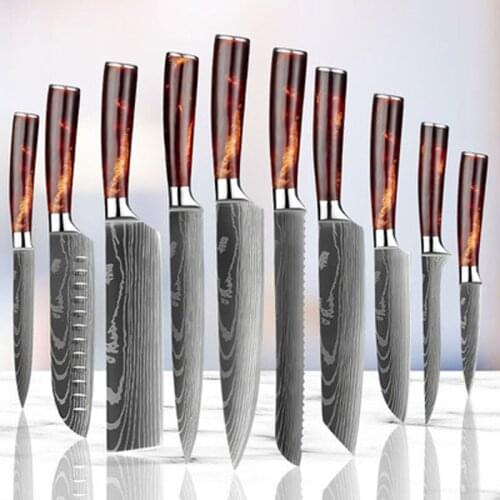Damascus kitchen multi-purpose knife, butcher knife, slicing knife, fish and vegetable knife, the best cooking set