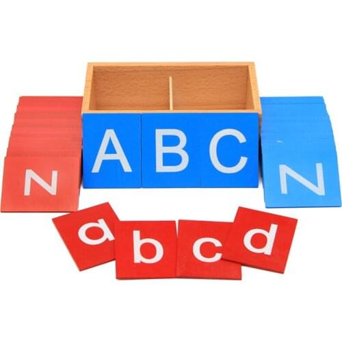 Wooden montessori toys sandpaper letter board teaching aids educational toys for children kids sensory learning alphabet cards