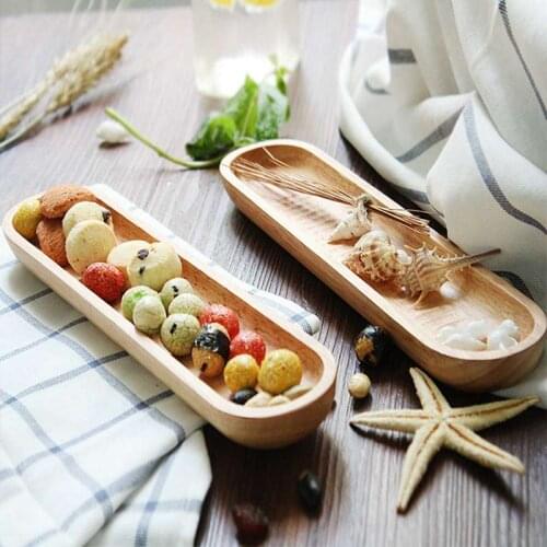 Long Oval Breakfast Sushi Wooden Plate Tortoiseshell Bread Dessert Snack Plate Wooden Serving Tray