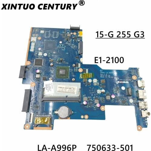 FOR HP 15-G 15-H Laptop Motherboard 750633-001 ZSO51 LA-A996P With E1-2100 CPU Mainboard 100% Tested Fast Ship