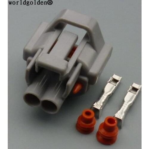 Worldgolden 2 Pin/Way Fuel Injector Bottom Slot Female Connector Plug I For Subaru Mazda Honda Nissan 6189-0039