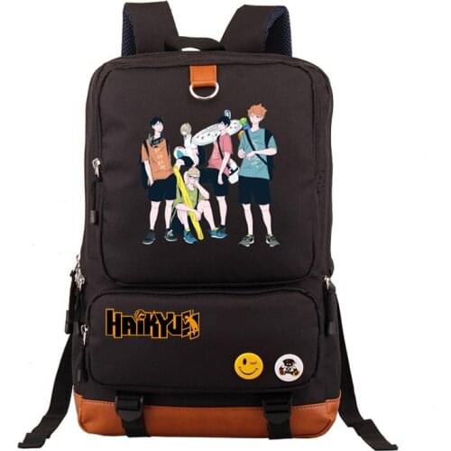 Haikyuu!! Hinata Syouyou Kageyama Tobio Cartoon Cosplay Schoolbag Unisex Nylon Shoulders Bag Backpack