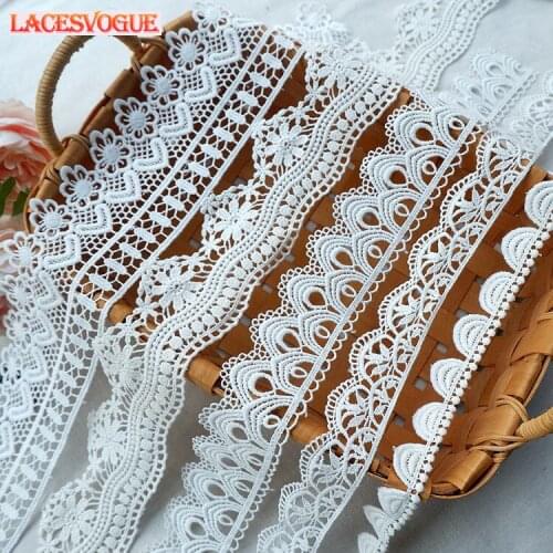 14yards 2-7cm Cotton embroidery Lace trim Patchwork Needlework sewing accessories Clothes edge decoration Garment material 710