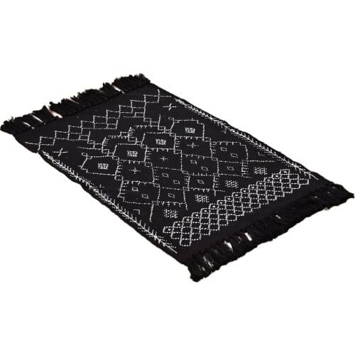 Cotton Linen Area Rug Washable Rug Runner for Hallway Entry Bedside Living Room