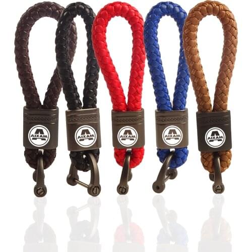 Good quality Metal leather car key chain keychain For Aixam key ring accessories