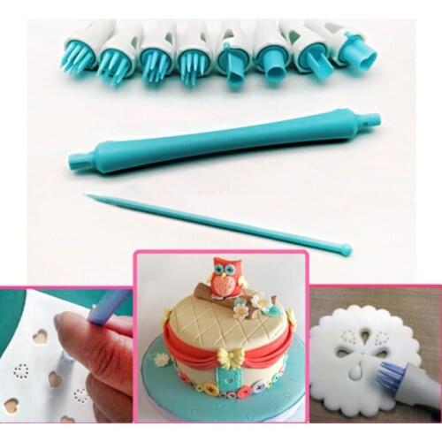 8pc Tweezers Cake Decoration Kit Set Flower Lace Clip Tool Engraving Cake Cookies Pastry Biscuit Cutter Tool Baking Accessories