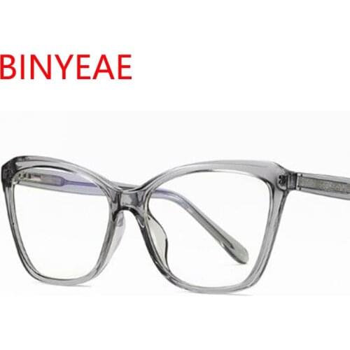 Computer Glasses Blue Light Blocking Glasses Transparent Gray Cat Eye Eyeglasses Optical Spectacle UV Gaming Filter Eyewear TR90