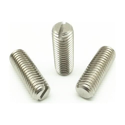 M10 stainless steel slotted headless screws grubs flat bolts end tighten screw fixed machine bolt 35-60mm length