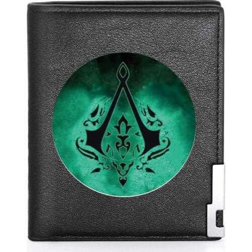 Fashion Assassin Symbol Printing Mens Wallet Leather Purse For Men Credit Card Holder Short Slim Money Bags