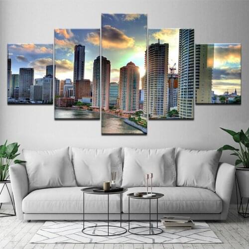 Wall sticker rhinestones diamond mosaic scenery 5d diy diamond Embroidery 5Pcs diamond painting City BuildingZP-3176