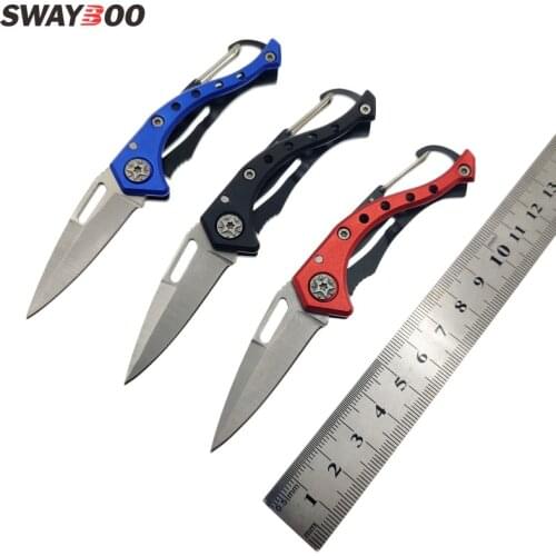 Swayboo Stainless Steel Portable Aluminum Handle Keychain Key Ring EDC Fruit Knife Folding Knife Camping outdoor Tools