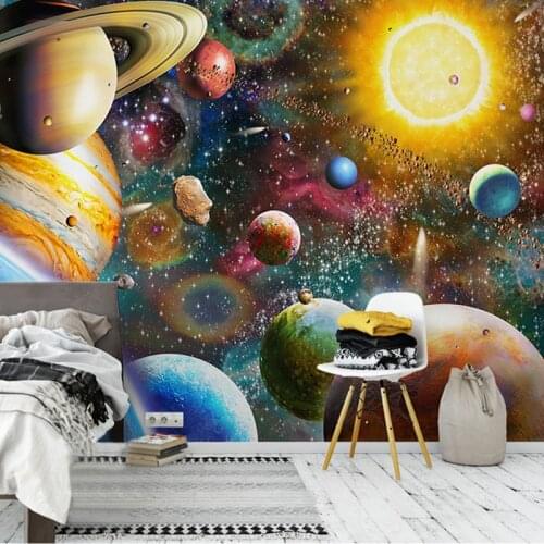 Custom Large 3D Mural Wallpaper Space Universe Childrens Bedroom Gallery Background Wall Painting Frescoes Papel De Parede Sala