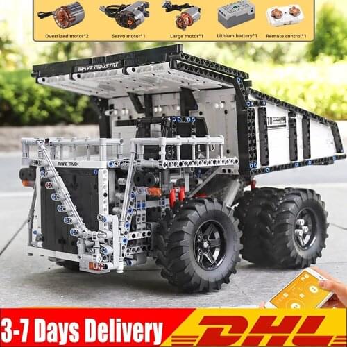Mould King 13170 Cars MOC 29699 Liebher Terex T284 Mining Excavator Dump truck Motor Car Model Building Blocks Toys Kids Gifts