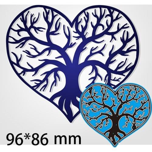 96*86 mm Hollow Tree Heart Cutting Metal Dies New Stencils DIY Scrap booking Paper Cards Craft Making Craft Decoration