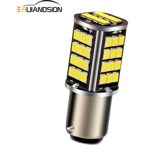RUIANDSION 1Pcs BAX15D Motorbike Replacement Headlight Car Fog Lamp High Low Beam 2835SMD 56LEDS 6V Bulb White 6000K 1000Lm