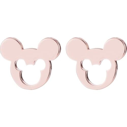 Kirykle Stainless Steel Mouse Stud Earring for Women Lady Doll Accessories Jewelry Minnie Pendant Female Sweater Gift
